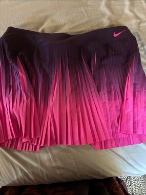 Nike Women's Pink to Purple Ombre Pleated Tennis Skort